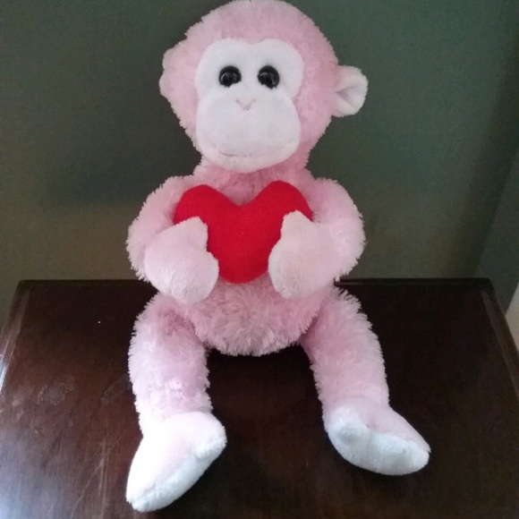 Ty Valentines Plush Monkey - Picture 1 of 2